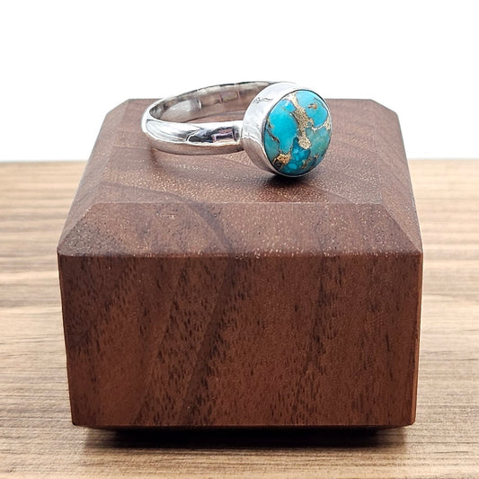 Sterling Silver 'Copper Mojave' Turquoise Gemstone Ring