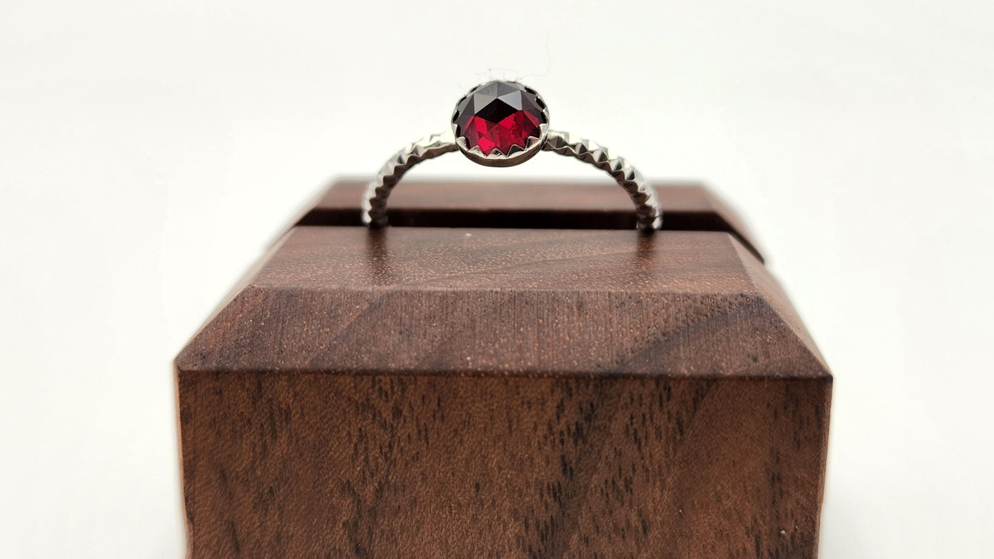 Sterling Silver Garnet Ring
