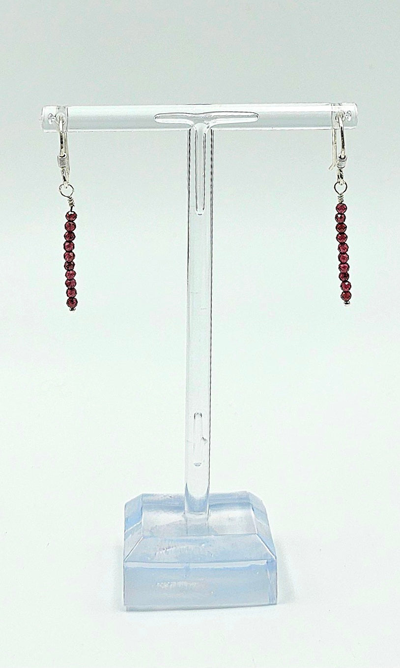 Garnet Sterling Silver Earrings