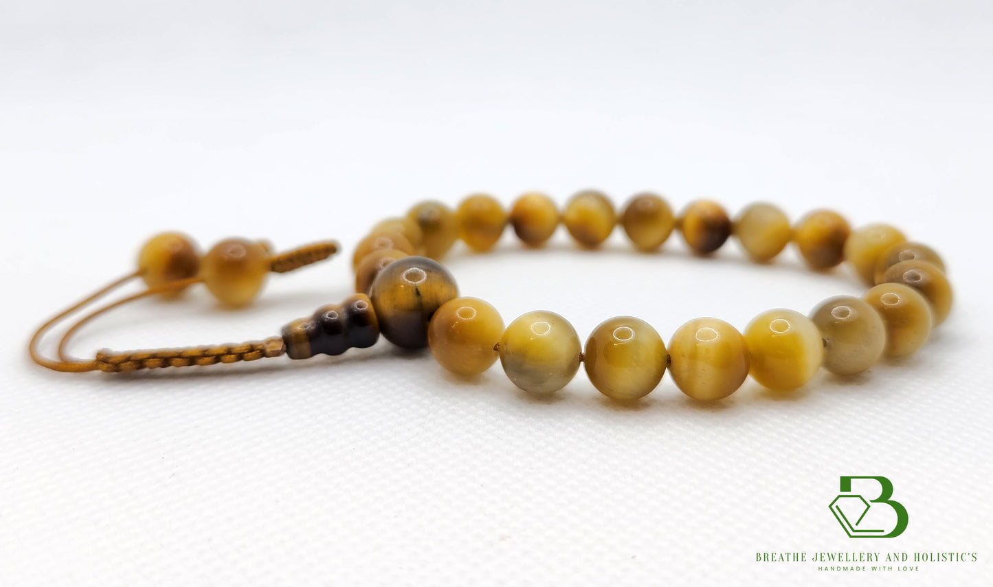 Gold Tiger Eye Gemstone Mala Bracelet - Breathe Jewellery and Holistic's