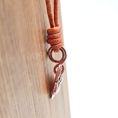 Handmade Copper Bracken Pendant Wire bail