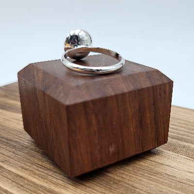 Handmade Sterling Silver Cup Ring with oxidisation rear view