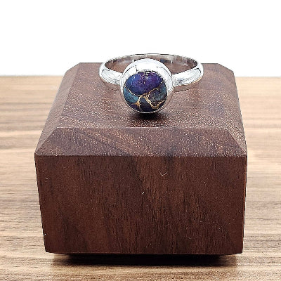 Handmade Sterling Silver Purple Mojave Ring close view