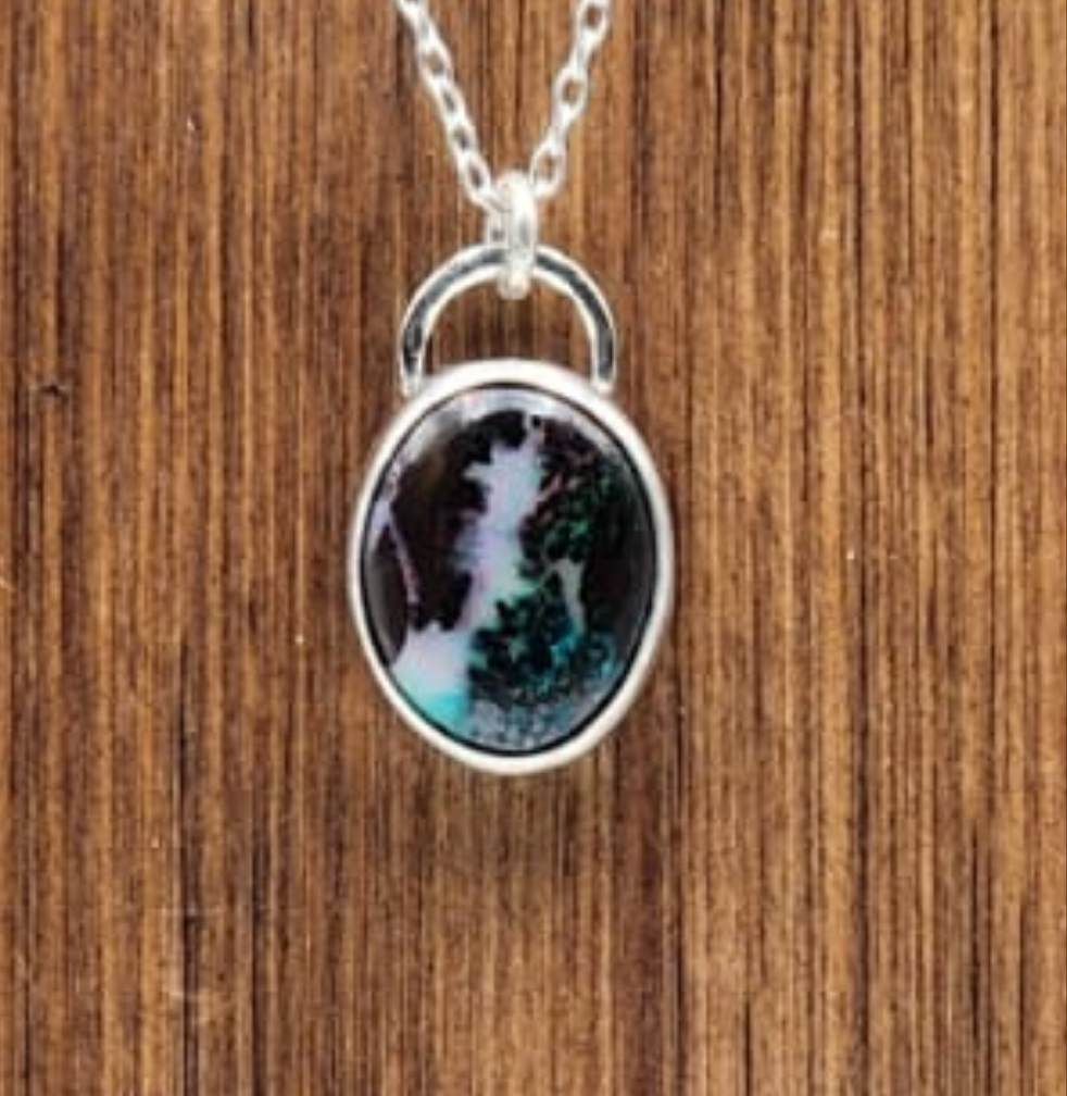 Sterling Silver Boulder Opal Gemstone Pendant