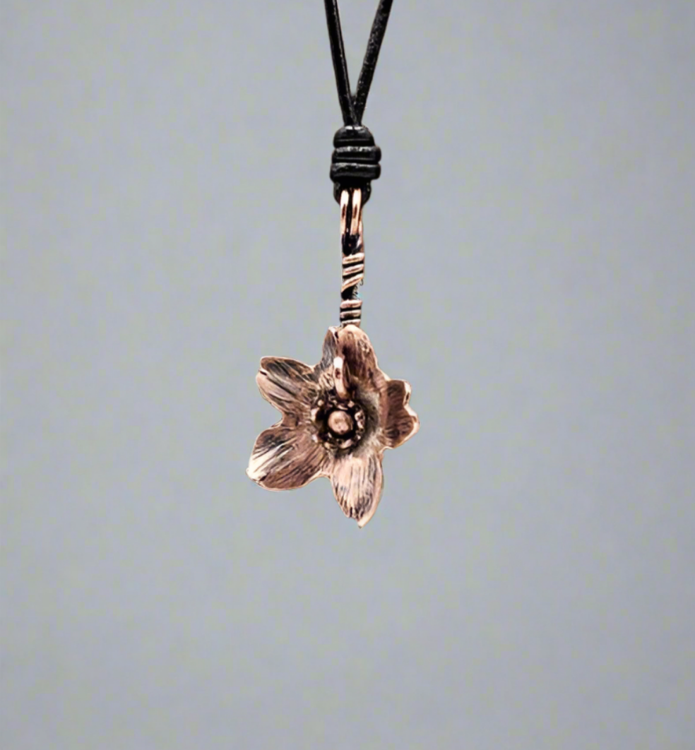 Handmade Copper wallflower Pendant