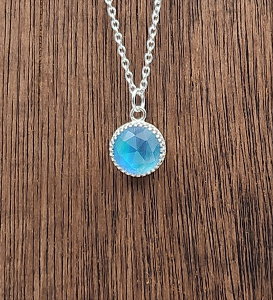 Sterling Silver Aura Opal Pendant