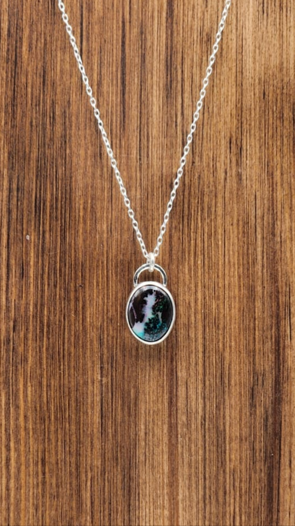 Sterling Silver Boulder Opal Gemstone Pendant