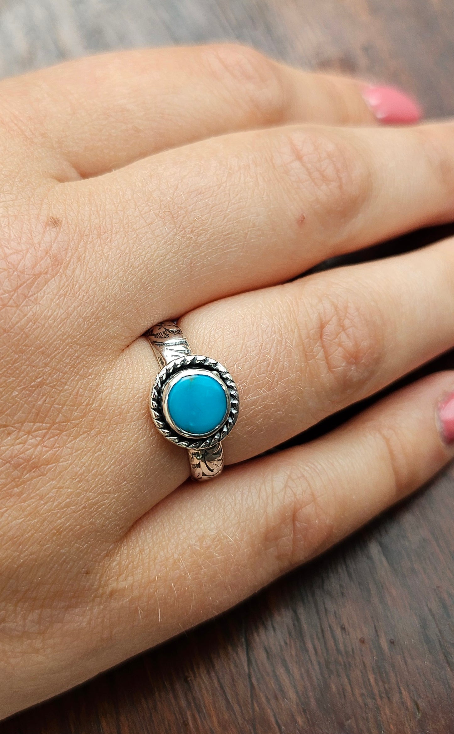 Sterling Silver Bandits Mine Ring with rope detail on Floral Ring Band
