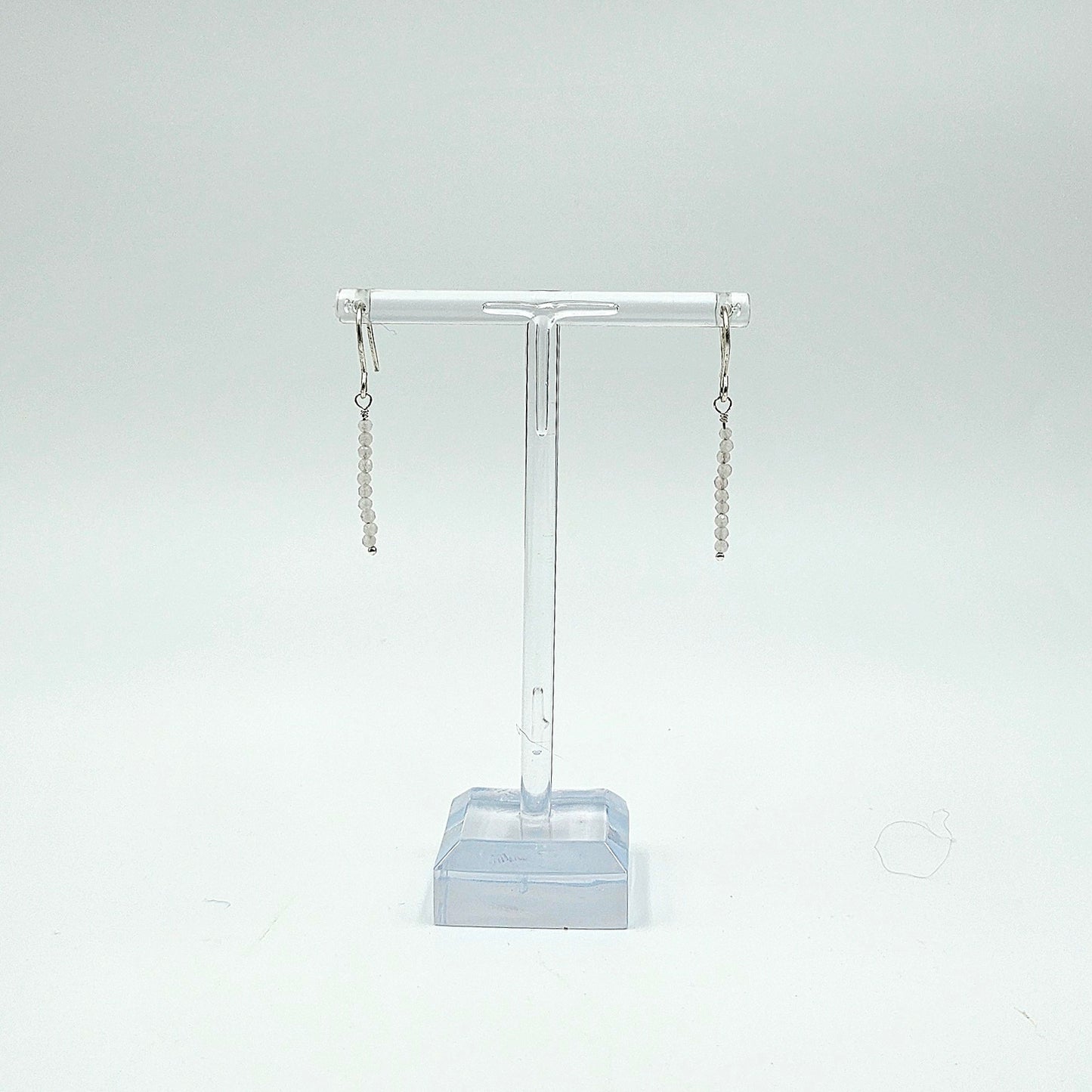 Teeny Tiny Rose Quartz Sterling Silver drop earrings