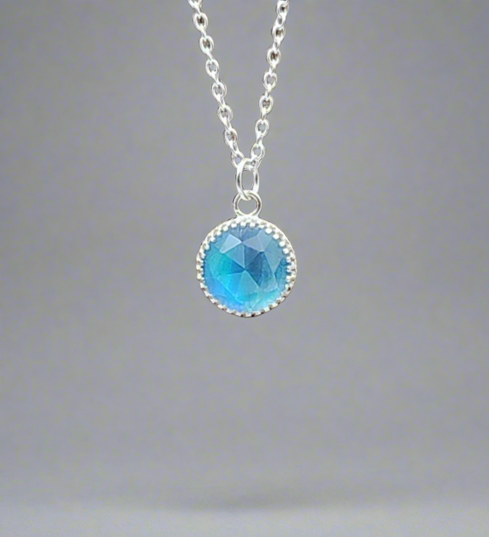 Sterling Silver Aura Opal Pendant