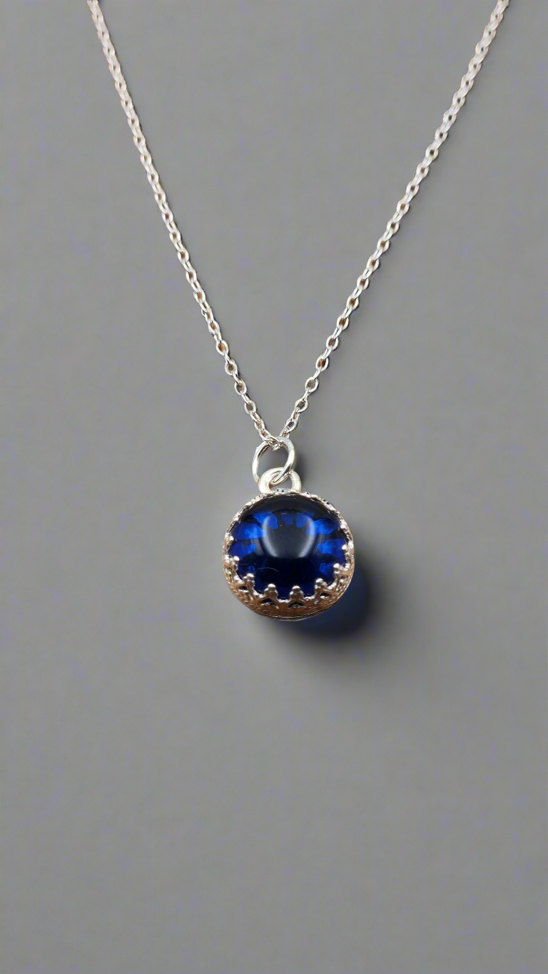 Sterling Silver 'Blue Amber' Pendant