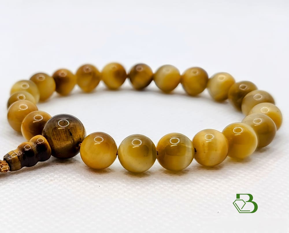 Gold Tiger Eye Gemstone Mala Bracelet - Breathe Jewellery and Holistic's