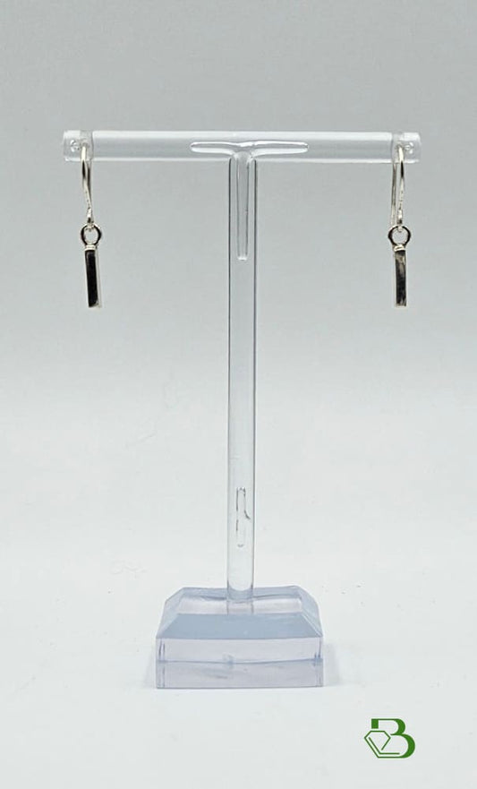 Sterling Silver Rectangular drop earrings far view