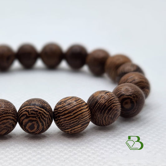 Natural Wooden Bead and Silver Mala Bracelet - Breathe Jewellery and Holistics