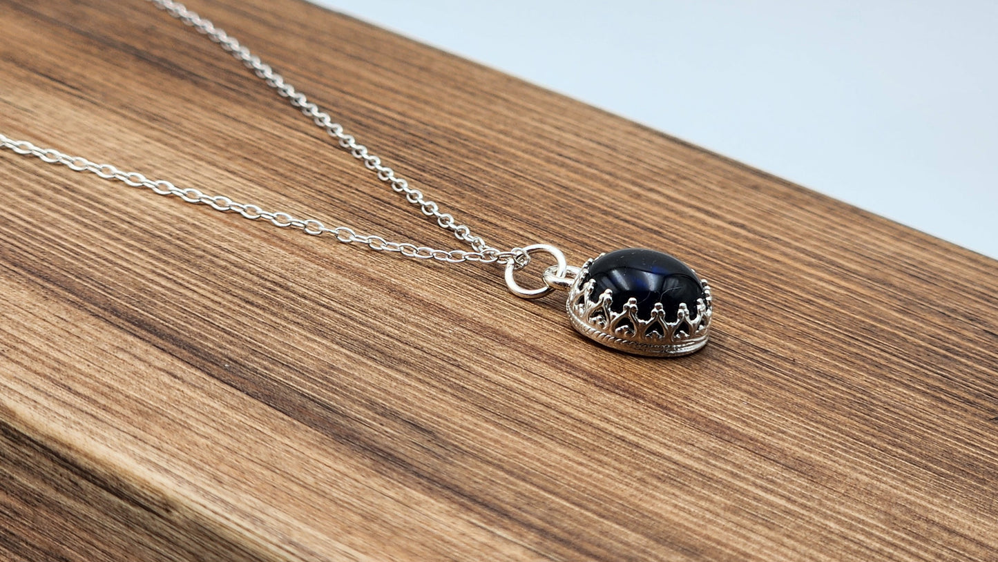 Sterling Silver 'Blue Amber' Pendant