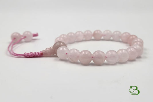 Rose Quartz Mala Bracelet On Pink Cord - Breathe Jewellery and Holistic's
