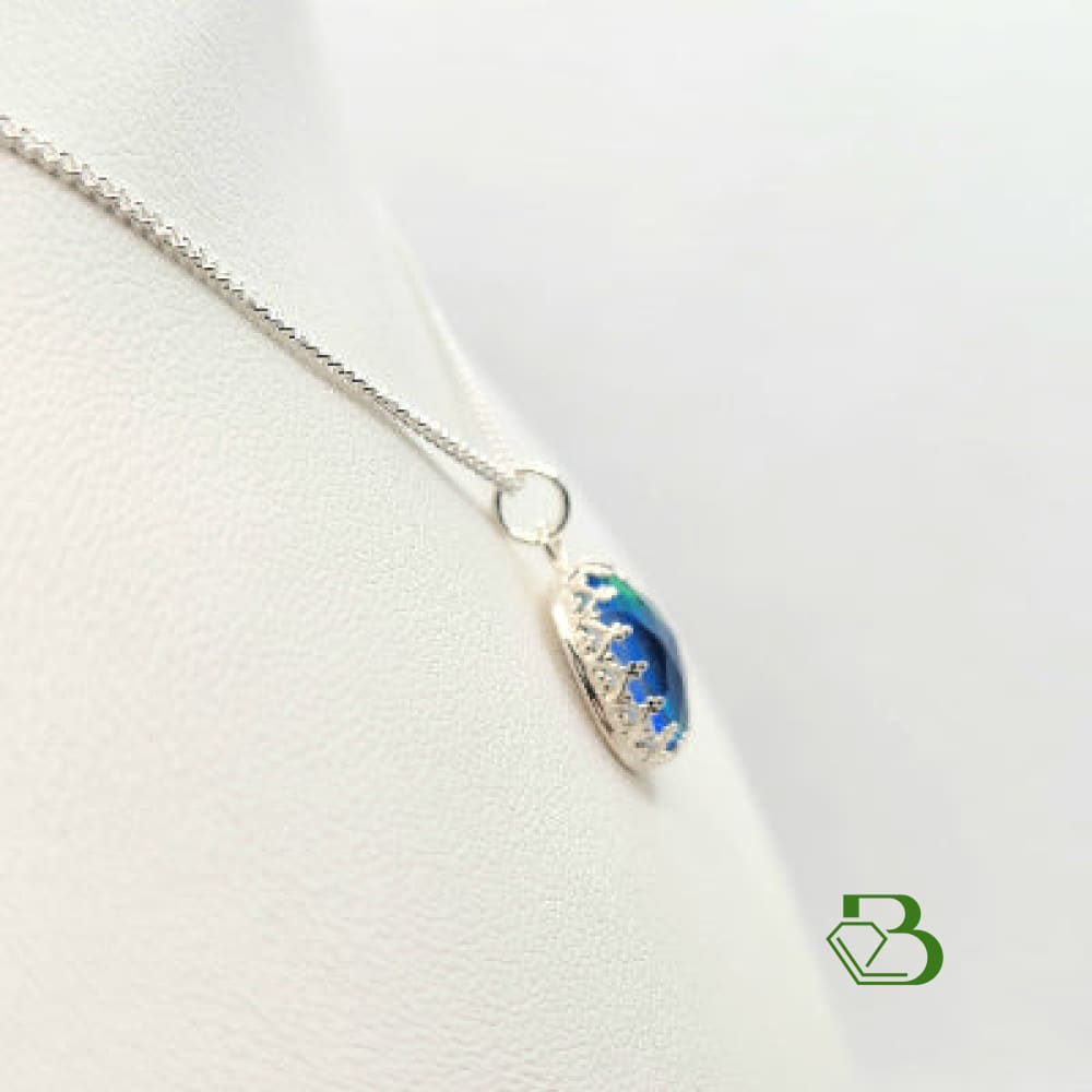 Sterling Silver Aura Opal Pendant - Breathe Jewellery and Holistic's