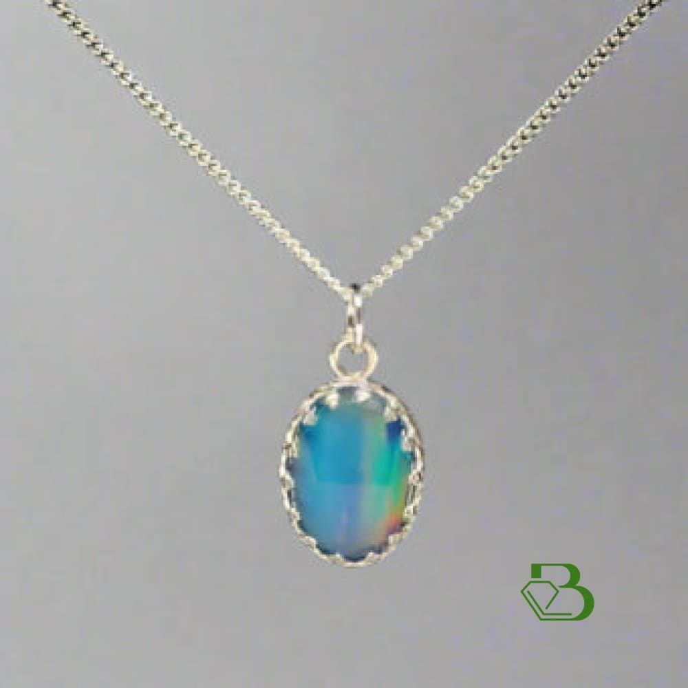 Sterling Silver Aura Opal Pendant - Breathe Jewellery and Holistic's