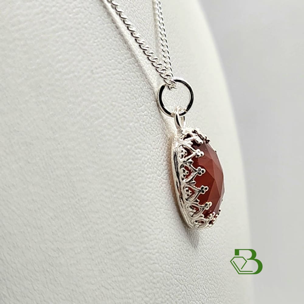 Sterling Silver Carnelian Gemstone Pendant - Breathe Jewellery and Holistic's