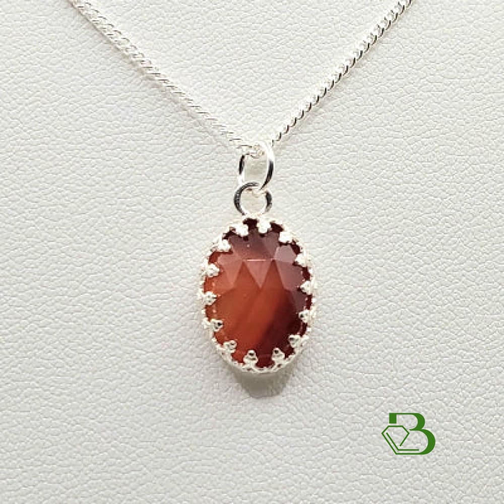 Sterling Silver Carnelian Gemstone Pendant - Breathe Jewellery and Holistic's