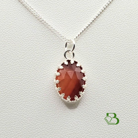 Sterling Silver Carnelian Gemstone Pendant - Breathe Jewellery and Holistic's