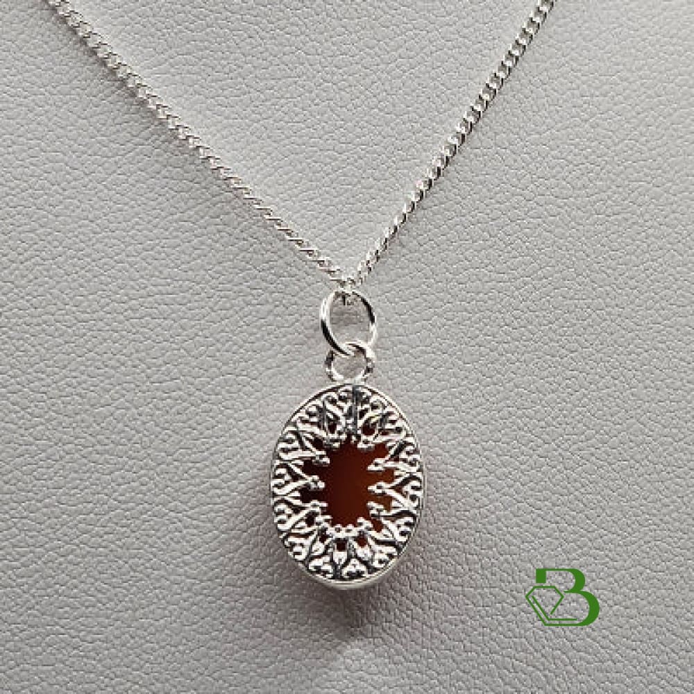 Sterling Silver Carnelian Gemstone Pendant - Breathe Jewellery and Holistic's