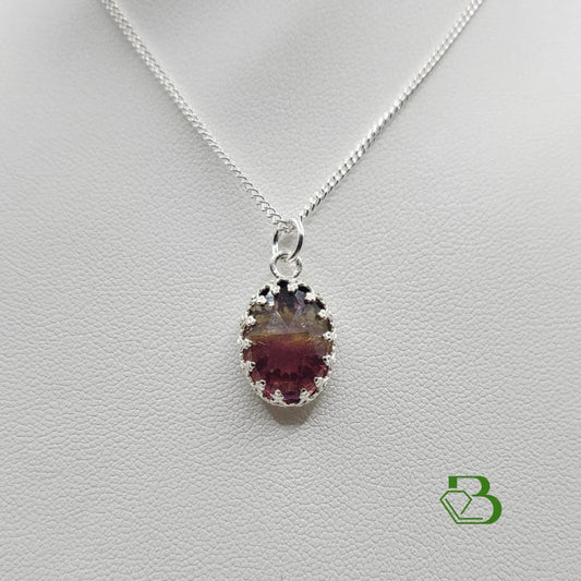 Sterling Silver Fluorite Gemstone Pendant - Breathe Jewellery and Holistic's