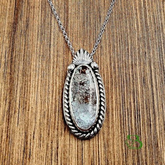 Gobi Desert Pendant front on portrait on wood