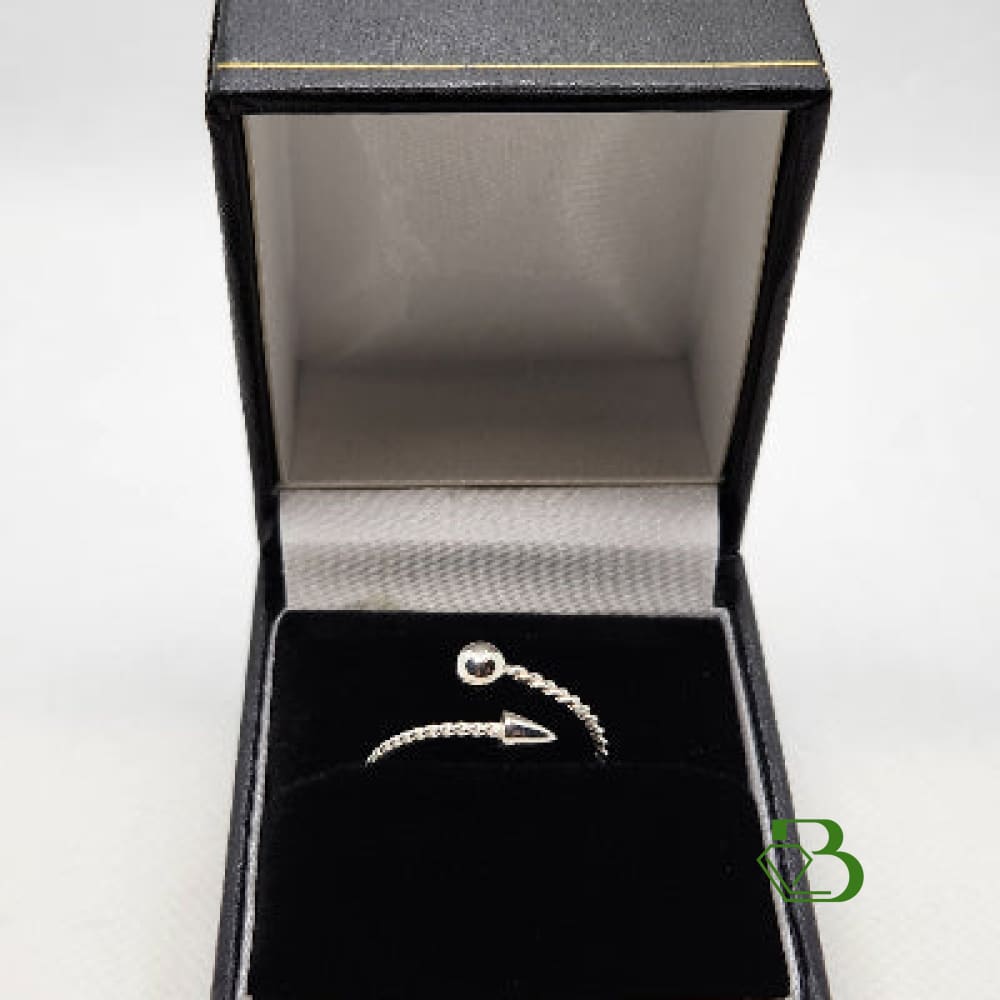 Sterling Silver Adjustable Rope Design Ring in Ring Box