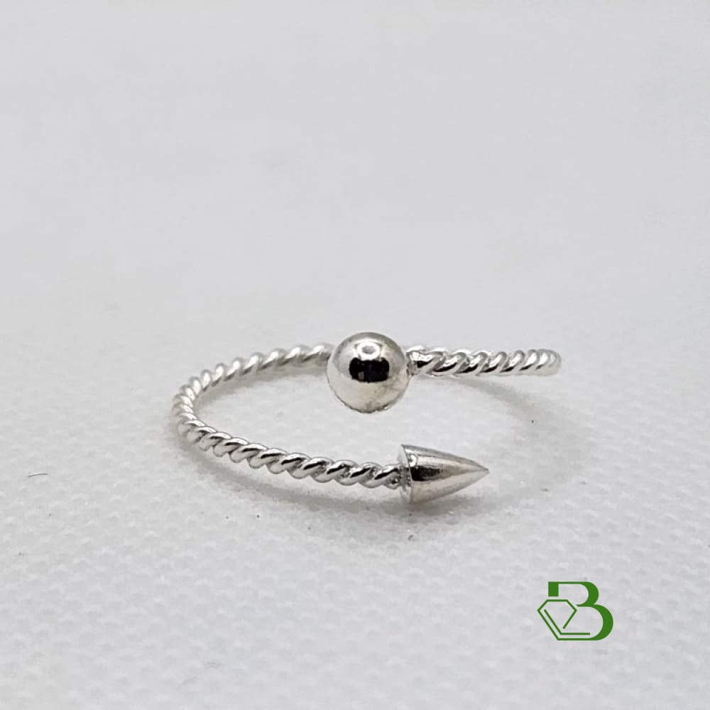 Sterling Silver Adjustable Rope Design Ring