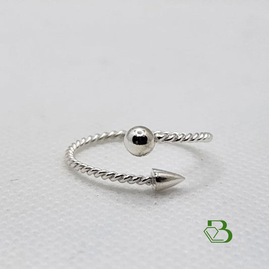 Sterling Silver Adjustable Rope Design Ring