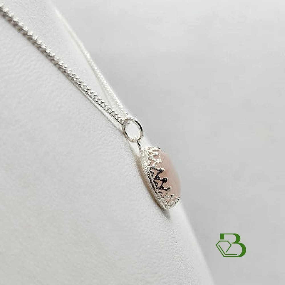 Sterling Silver Rose Quartz Pendant - Breathe Jewellery and Holistic's