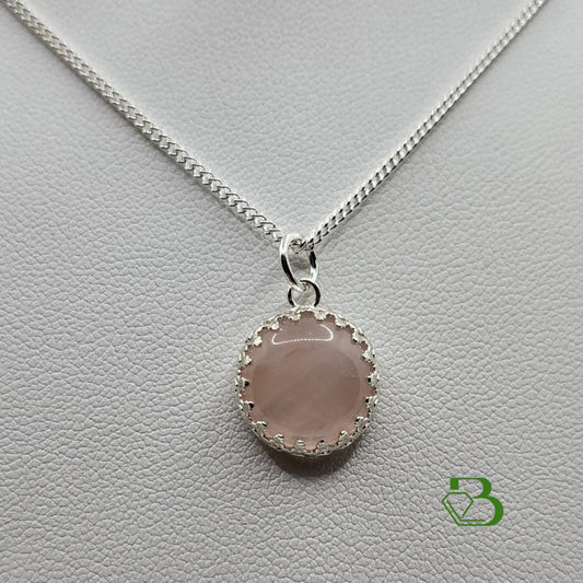 Sterling Silver Rose Quartz Pendant - Breathe Jewellery and Holistic's