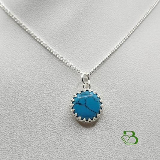 Sterling Silver Turquoise Gemstone Pendant - Breathe Jewellery and Holistic's