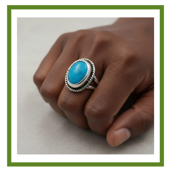 Sterling Silver Bandits Turquoise ring