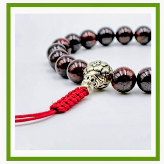 Picasso Jasper Wrist Mala with Sterling Silver Guru Bead