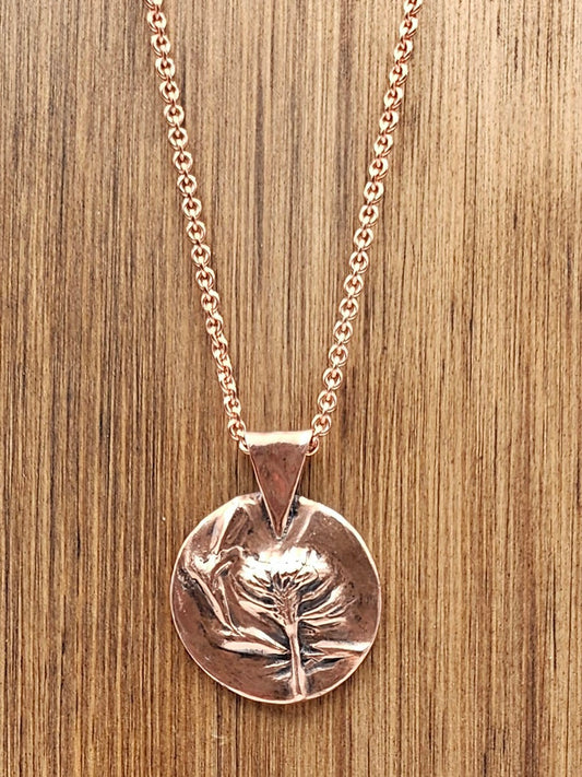 'Clover' -Handmade Copper Metal Clay Pendants