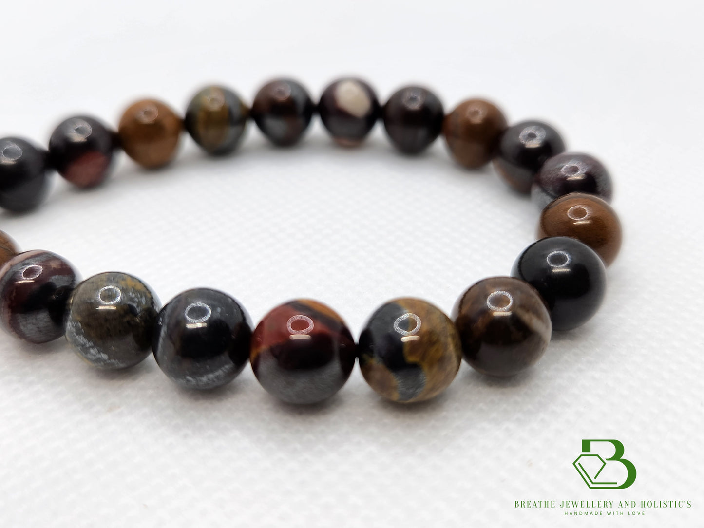 Tiger Iron Gemstone Mala Bracelet