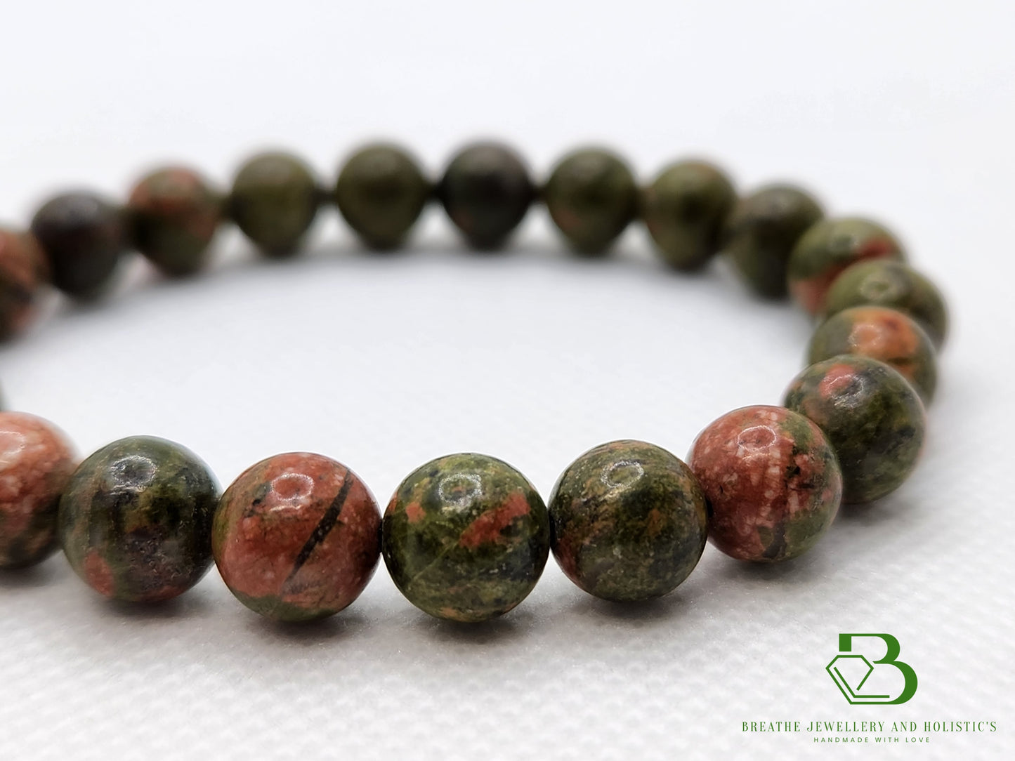 Unakite Gemstone Mala Bracelet