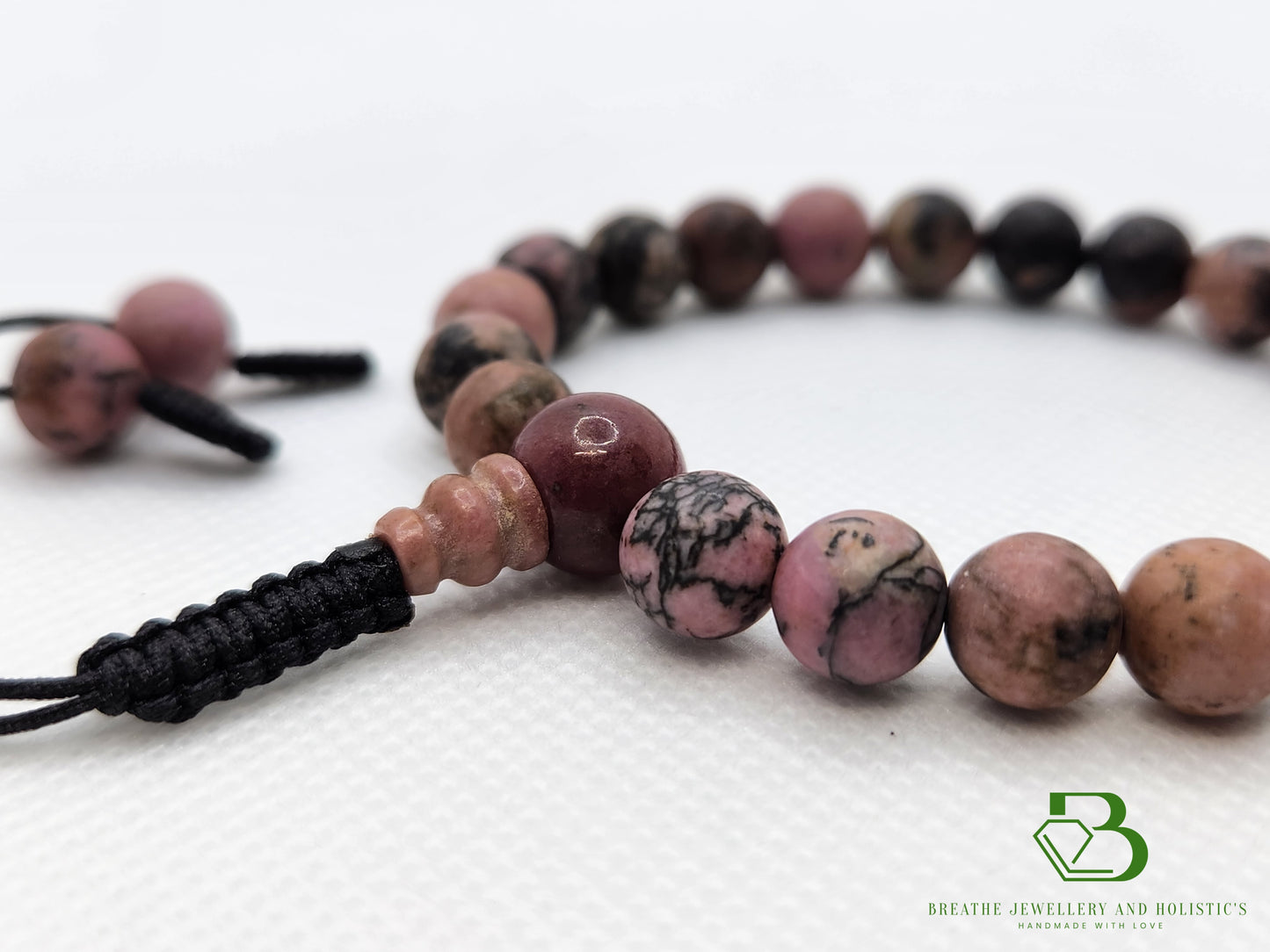 Rhodonite Gemstone Mala Bracelet