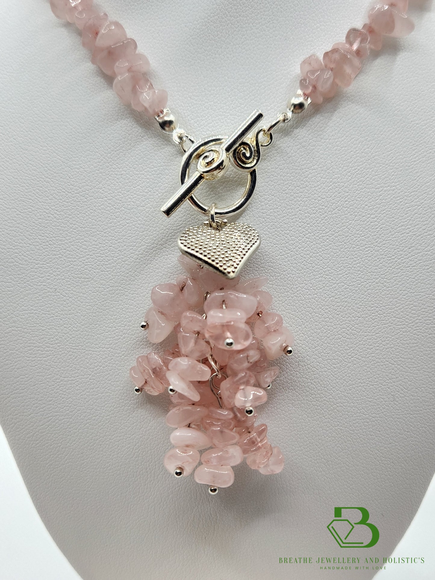 Rose Quartz Gemstone Chip Necklace