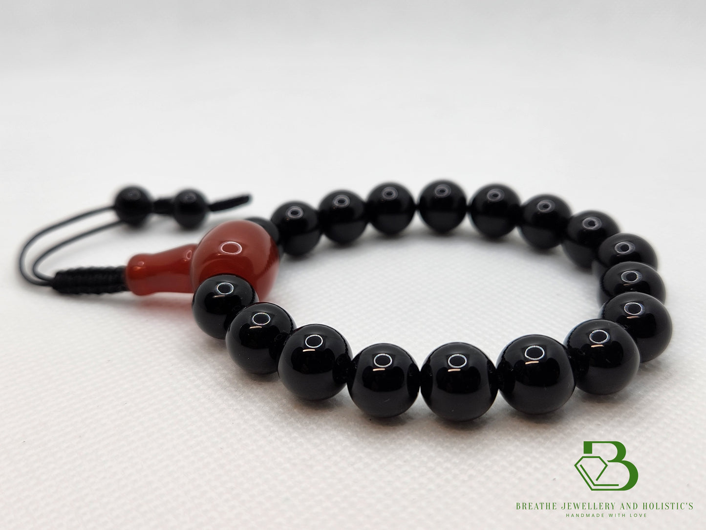 Black and Red Agate Mala Bracelet