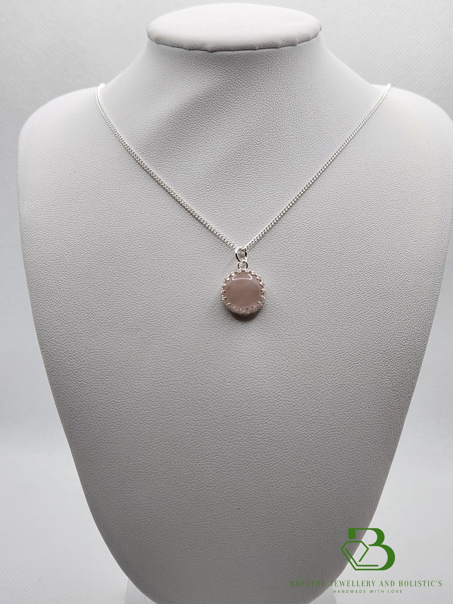 Sterling Silver Rose Quartz Pendant