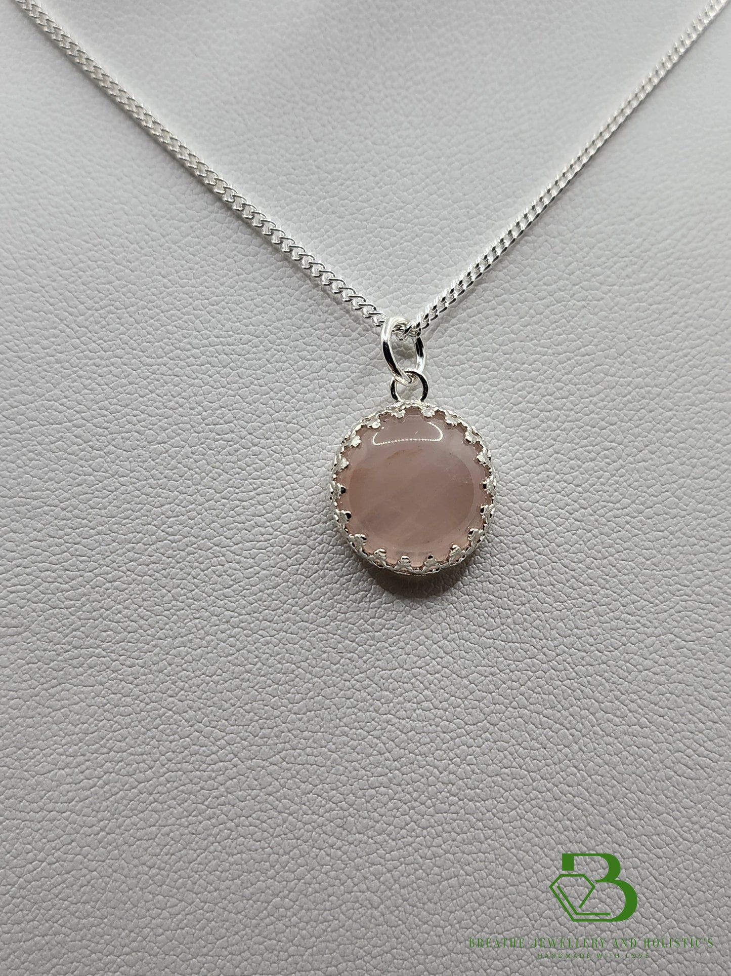 Sterling Silver Rose Quartz Pendant