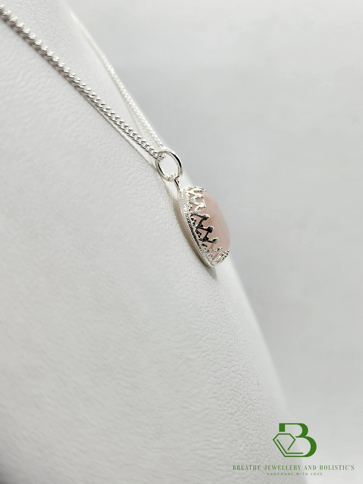 Sterling Silver Rose Quartz Pendant