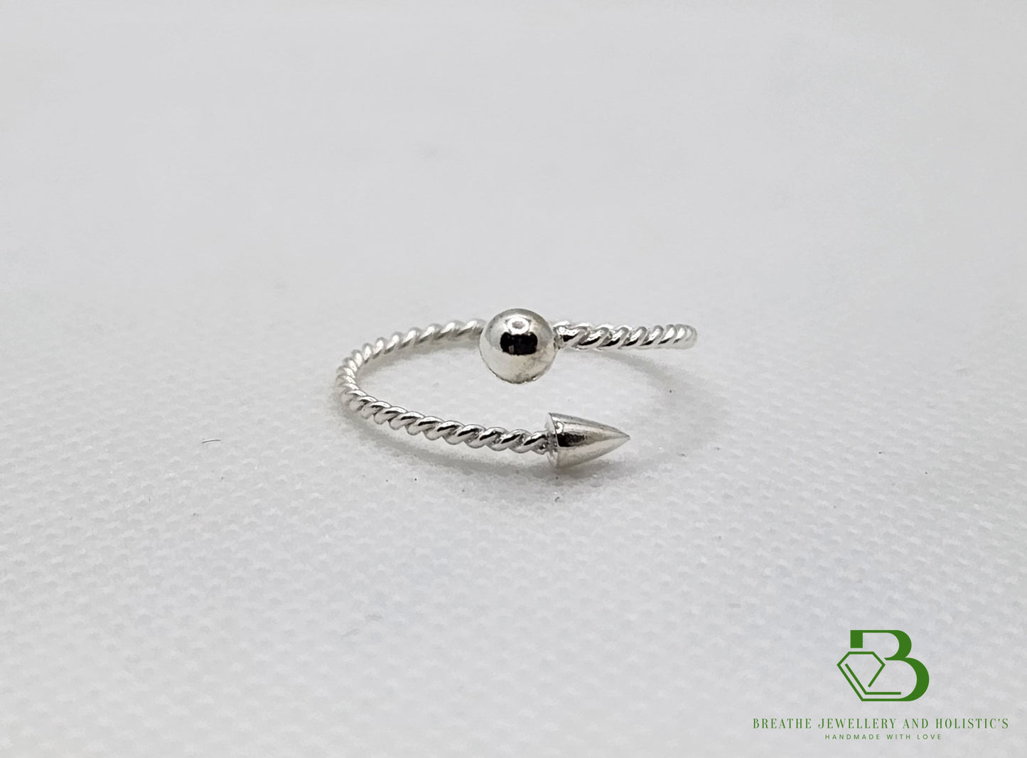 Sterling Silver Adjustable Rope Ring