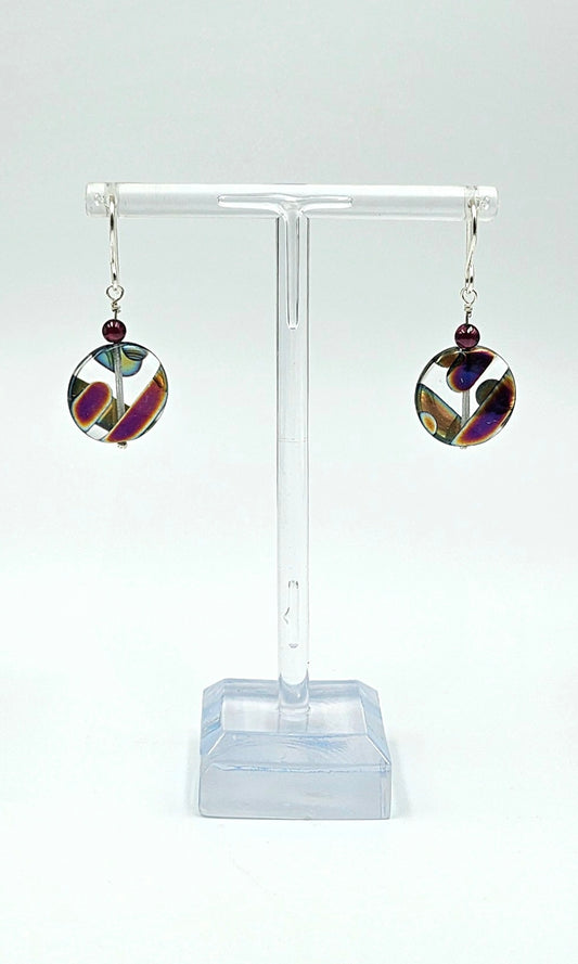 Sterling Silver Czech Glass 80s Inspired drop earrings