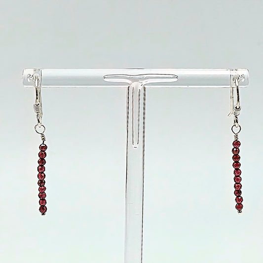 Garnet Sterling Silver Earrings