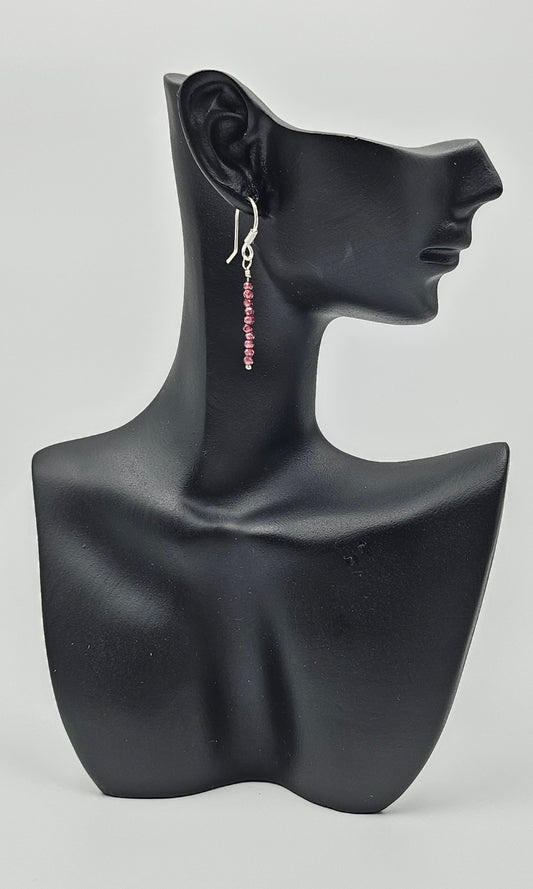 Garnet Sterling Silver Earrings