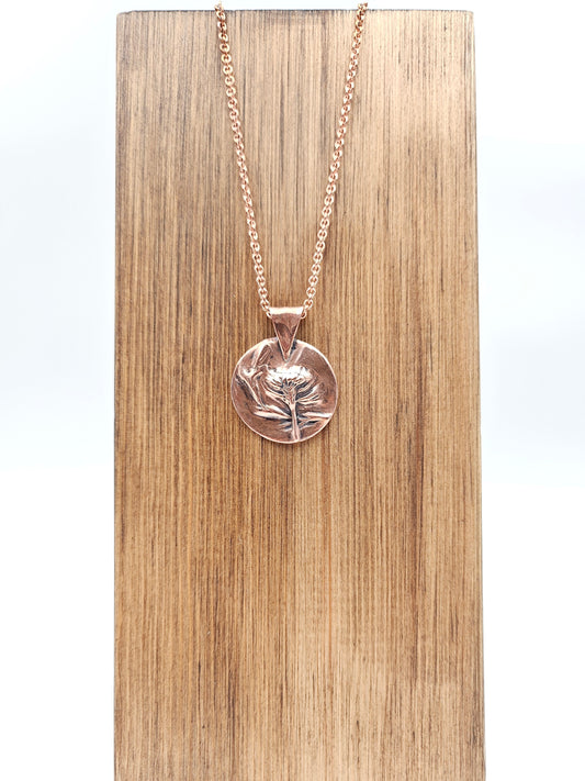 'Clover' -Handmade Copper Metal Clay Pendants